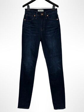 MADEWELL Curvy High Rise Skinny Jeans Dark Wash Larkspur 27 Tall